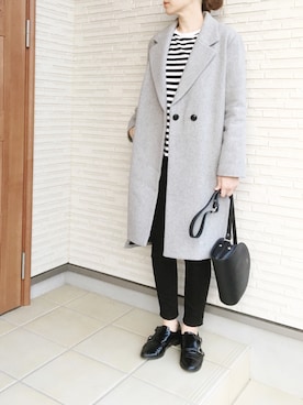 「CLANE（クラネ）のアイテム（チェスターコート）」を使った、himarisoさん（レディース・164cm）の春コーディネート