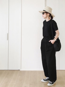 「EDITION（エディション）のアイテム（帽子）」を使った、himarisoさん（レディース・164cm）の夏コーディネート