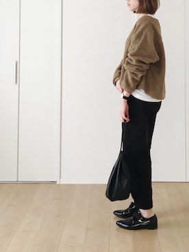 「BEAUTY&YOUTH UNITED ARROWS（ビューティーアンドユースユナイテッドアローズ）のBY レザー キンチャク ◆（ハンドバッグ）」を使った、himarisoさん（レディース・164cm）の秋コーディネート