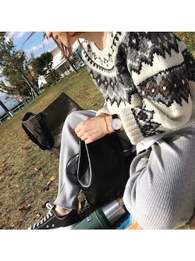 「BEAUTY&YOUTH UNITED ARROWS（ビューティーアンドユースユナイテッドアローズ）のBY レザー キンチャク ◆（ハンドバッグ）」を使った、himarisoさん（レディース・164cm）の秋コーディネート