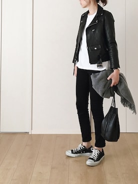 「BEAUTY&YOUTH UNITED ARROWS（ビューティーアンドユースユナイテッドアローズ）のBY レザー キンチャク ◆（ハンドバッグ）」を使った、himarisoさん（レディース・164cm）の秋コーディネート