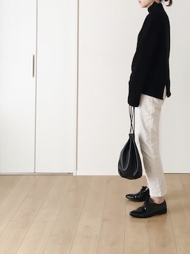 「BEAUTY&YOUTH UNITED ARROWS（ビューティーアンドユースユナイテッドアローズ）のBY レザー キンチャク ◆（ハンドバッグ）」を使った、himarisoさん（レディース・164cm）の秋コーディネート