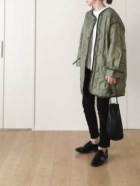 「BEAUTY&YOUTH UNITED ARROWS（ビューティーアンドユースユナイテッドアローズ）のBY レザー キンチャク ◆（ハンドバッグ）」を使った、himarisoさん（レディース・164cm）の冬コーディネート