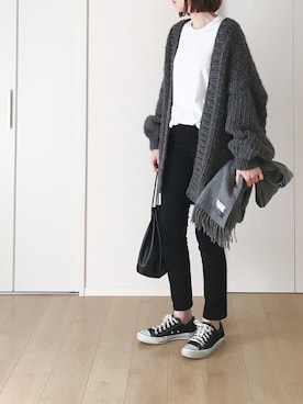 「BEAUTY&YOUTH UNITED ARROWS（ビューティーアンドユースユナイテッドアローズ）のBY レザー キンチャク ◆（ハンドバッグ）」を使った、himarisoさん（レディース・164cm）の冬コーディネート