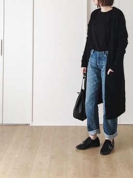 「BEAUTY&YOUTH UNITED ARROWS（ビューティーアンドユースユナイテッドアローズ）のBY レザー キンチャク ◆（ハンドバッグ）」を使った、himarisoさん（レディース・164cm）の冬コーディネート