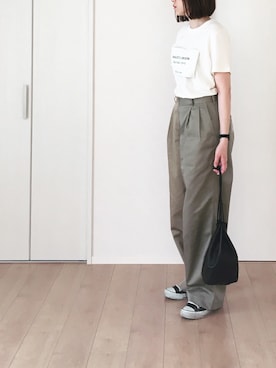 「BEAUTY&YOUTH UNITED ARROWS（ビューティーアンドユースユナイテッドアローズ）のBY レザー キンチャク ◆（ハンドバッグ）」を使った、himarisoさん（レディース・164cm）の春コーディネート
