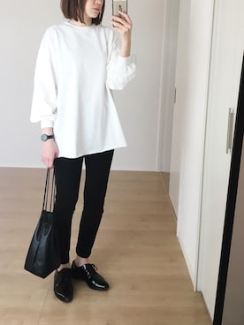 「BEAUTY&YOUTH UNITED ARROWS（ビューティーアンドユースユナイテッドアローズ）のBY レザー キンチャク ◆（ハンドバッグ）」を使った、himarisoさん（レディース・164cm）の春コーディネート