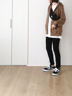 「FRUIT OF THE LOOM（フルーツオブザルーム）のアイテム」を使った、himarisoさん（レディース・164cm）の秋コーディネート