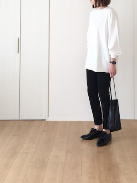 「BEAUTY&YOUTH UNITED ARROWS（ビューティーアンドユースユナイテッドアローズ）のBY レザー キンチャク ◆（ハンドバッグ）」を使った、himarisoさん（レディース・164cm）の秋コーディネート