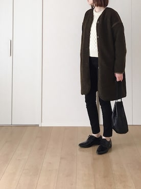 「niko and...（ニコアンド）のアイテム（その他アウター）」を使った、himarisoさん（レディース・164cm）の冬コーディネート