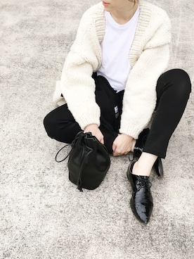 「BEAUTY&YOUTH UNITED ARROWS（ビューティーアンドユースユナイテッドアローズ）のBY レザー キンチャク ◆（ハンドバッグ）」を使った、himarisoさん（レディース・164cm）の冬コーディネート