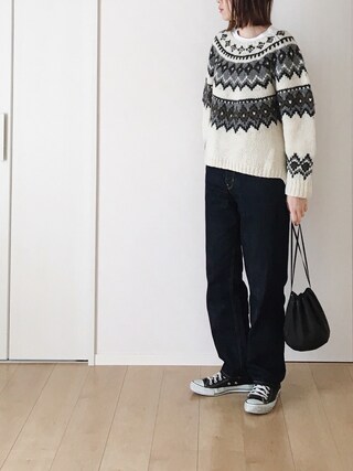 himariso使用「BEAUTY&YOUTH UNITED ARROWS（＜6(ROKU)＞NORDIC KNIT PULLOVER/ﾆｯﾄ）」的時尚穿搭