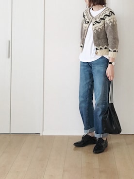 「BEAUTY&YOUTH UNITED ARROWS（ビューティーアンドユースユナイテッドアローズ）のBY レザー キンチャク ◆（ハンドバッグ）」を使った、himarisoさん（レディース・164cm）の冬コーディネート