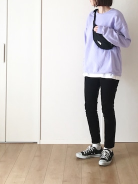 「FRUIT OF THE LOOM（フルーツオブザルーム）のアイテム」を使った、himarisoさん（レディース・164cm）の冬コーディネート