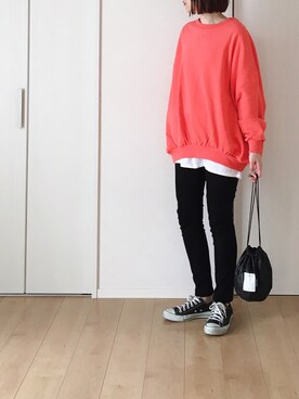 「FRUIT OF THE LOOM（フルーツオブザルーム）のアイテム」を使った、himarisoさん（レディース・164cm）の春コーディネート