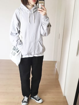 「FRUIT OF THE LOOM（フルーツオブザルーム）のアイテム」を使った、himarisoさん（レディース・164cm）の春コーディネート