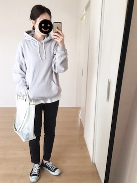「FRUIT OF THE LOOM（フルーツオブザルーム）のアイテム」を使った、himarisoさん（レディース・164cm）の春コーディネート