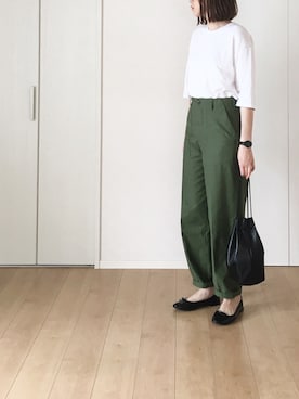 「BEAUTY&YOUTH UNITED ARROWS（ビューティーアンドユースユナイテッドアローズ）のBY レザー キンチャク ◆（ハンドバッグ）」を使った、himarisoさん（レディース・164cm）の春コーディネート