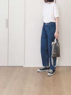 「FRUIT OF THE LOOM（フルーツオブザルーム）のアイテム」を使った、himarisoさん（レディース・164cm）の夏コーディネート