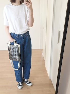 「FRUIT OF THE LOOM（フルーツオブザルーム）のアイテム」を使った、himarisoさん（レディース・164cm）の夏コーディネート