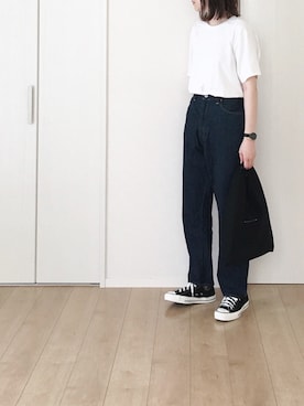 「FRUIT OF THE LOOM（フルーツオブザルーム）のアイテム」を使った、himarisoさん（レディース・164cm）の夏コーディネート
