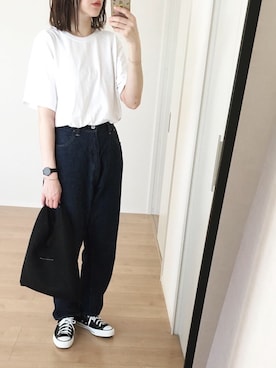 「FRUIT OF THE LOOM（フルーツオブザルーム）のアイテム」を使った、himarisoさん（レディース・164cm）の夏コーディネート