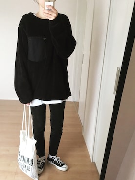 「FRUIT OF THE LOOM（フルーツオブザルーム）のアイテム」を使った、himarisoさん（レディース・164cm）の冬コーディネート