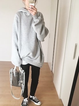 「FRUIT OF THE LOOM（フルーツオブザルーム）のアイテム」を使った、himarisoさん（レディース・164cm）の冬コーディネート