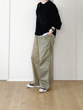 「ALLUMER（アリュメール）のアイテム（スウェット）」を使った、himarisoさん（レディース・164cm）の春コーディネート