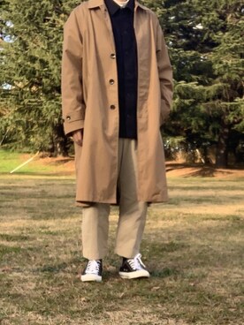 「アイテム（ステンカラーコート）」を使った、kotaさん（メンズ・167cm・20代）の冬コーディネート