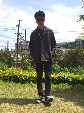 「Levis」｜「アイテム（その他アウター）」を使った、HIROMU YAMAMOTOさん（メンズ・166cm）の秋コーディネート