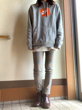 「OZOC（オゾック）のアイテム（ブーツ）」を使った、TSUUSANさん（レディース・160cm）の秋コーディネート