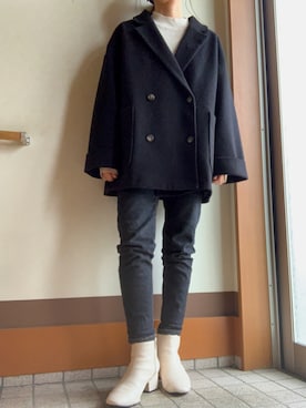 「coca（coca）（コカ）のアイテム（テーラードジャケット）」を使った、TSUUSANさん（レディース・160cm）の冬コーディネート