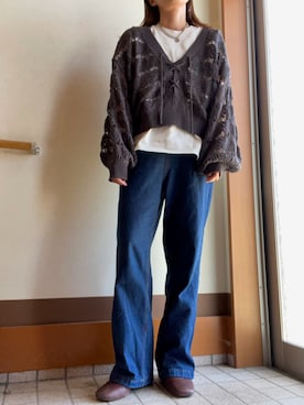 「OZOC（オゾック）のアイテム（ブーツ）」を使った、TSUUSANさん（レディース・160cm）の春コーディネート