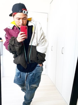 「DRKSHDW by RICK OWENS（ダークシャドウ バイ リックオウエンス）のアイテム（デニムパンツ）」を使った、服バカ2号さん（メンズ・170cm）の秋コーディネート