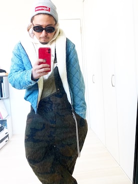 「outfit」｜「アイテム（サロペット/オーバーオール）」を使った、服バカ2号さん（メンズ・170cm）の冬コーディネート