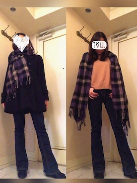 「CECIL McBEE（セシルマクビー）のアイテム（その他アウター）」を使った、紫乃さん（レディース・159cm）の冬コーディネート