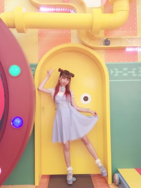 「jouetie（ジュエティ）の【GIRLY】コットンキャミワンピース（ワンピース/ドレス、ホワイト系）」を使った、Reika玲華さん（レディース・163cm）の夏コーディネート