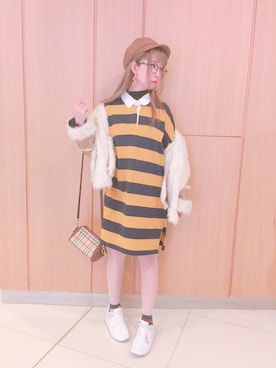 「BURBERRY（バーバリー）のアイテム（バッグ、ブラウン系）」を使った、Reika玲華さん（レディース・163cm）の冬コーディネート