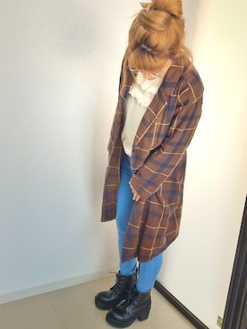「AVAN LILY（アヴァンリリィ）のアイテム（ダウンジャケット/コート）」を使った、k.misakoさん（レディース・161cm）の春コーディネート