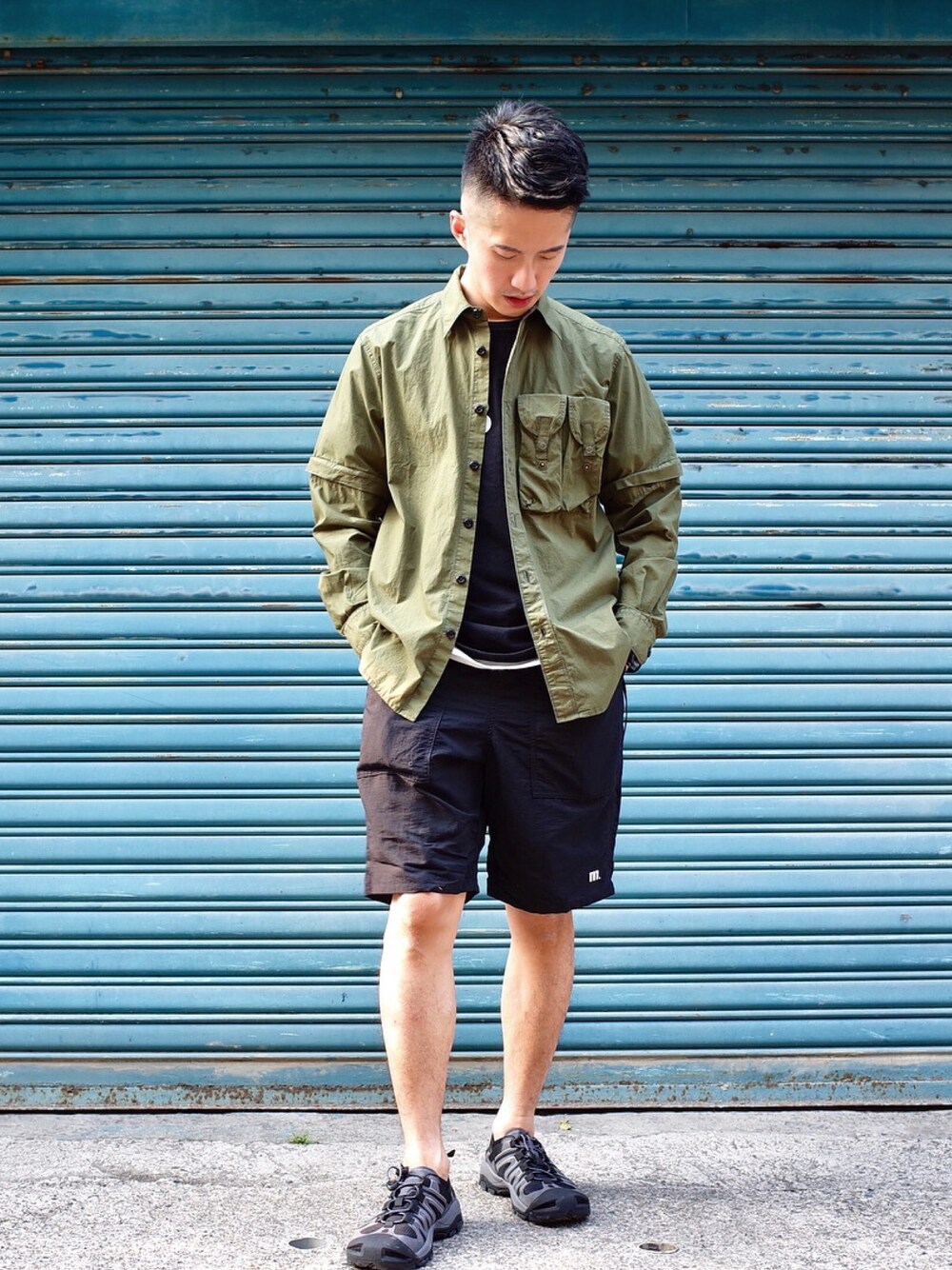 「ootd、summer、streetstyle、menswear」｜「eastlogueのアイテム（シャツ/ブラウス、その他）」を使った、Scott さん（メンズ・170cm）の夏コーディネートの1枚目の写真