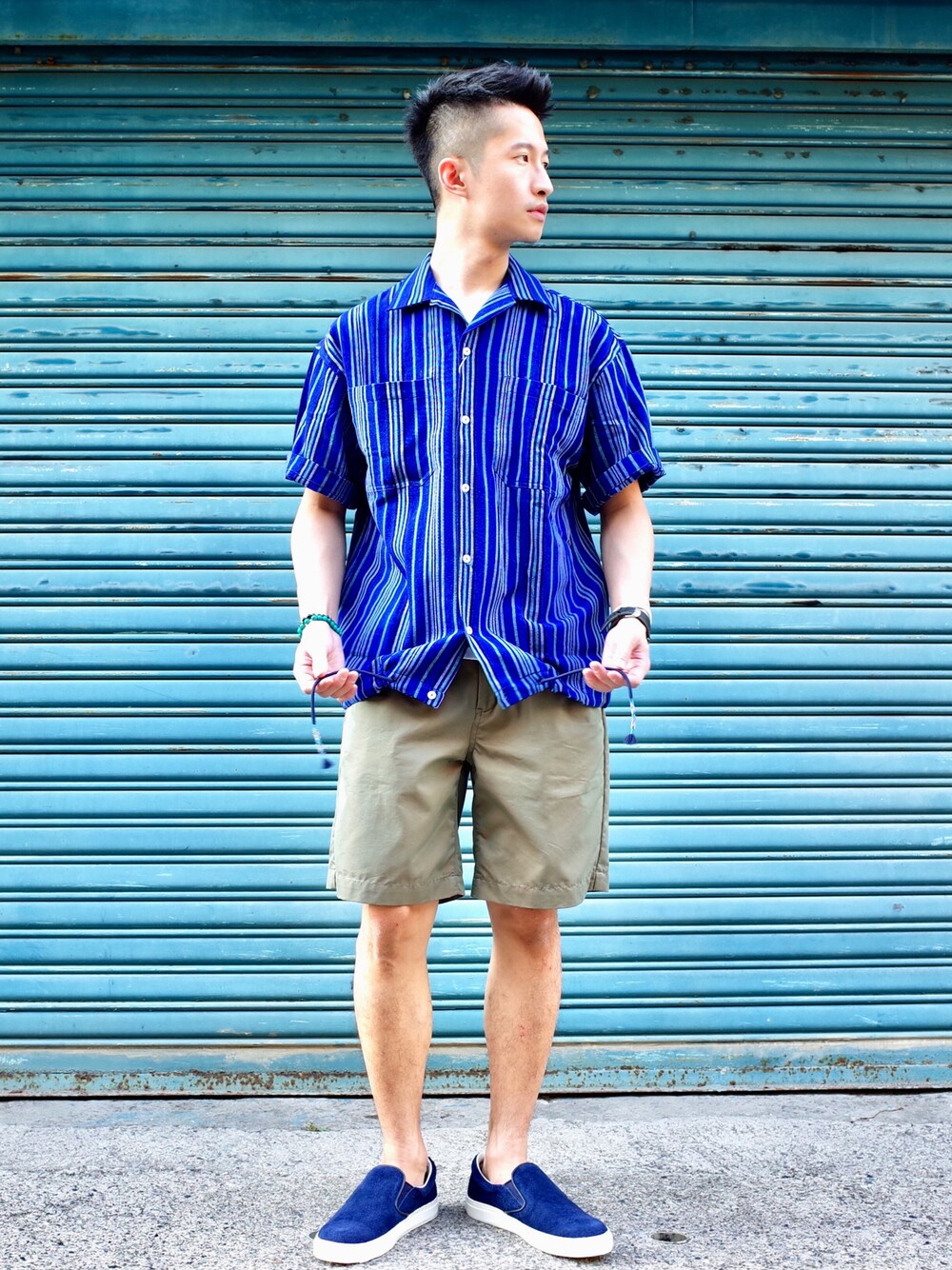 「summer、ootd、shirts」｜「STILL BY HANDのアイテム（パンツ、その他）」を使った、Scott さん（メンズ・170cm）の夏コーディネートの1枚目の写真