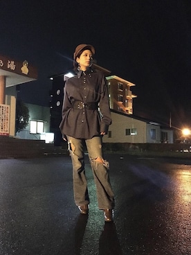 「BRAPPERS（ブラッパーズ）のアイテム」を使った、Yui☺︎さん（レディース・155cm）の秋コーディネート