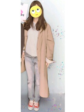 「スウェットパーカー」｜「アイテム（その他アウター）」を使った、ぽんさん（レディース・160cm）の冬コーディネート