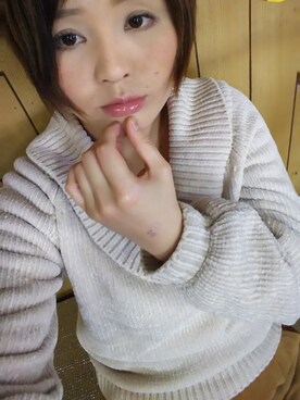 「FANNER JINNEEのアイテム（Knitwear、ベージュ系）」を使った、nishiyamaさん（レディース・155cm）の春コーディネート