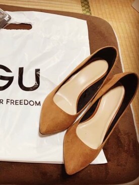 「GU（ジーユー）のアイテム（Pumps、ブラウン系）」を使った、nishiyamaさん（レディース・155cm）の秋コーディネート