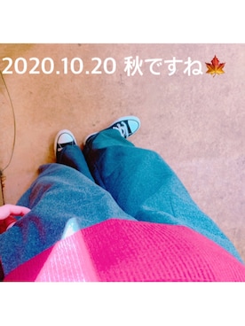 「CONVERSE（コンバース）のアイテム（Sneakers、ブラック系）」を使った、nishiyamaさん（レディース・155cm）の秋コーディネート