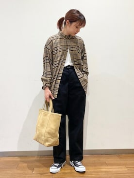 「AURALEE」｜タカハシさん（レディース・162cm）の秋コーディネート