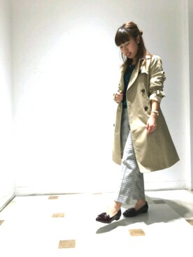 「アイテム（ローファー、オレンジ系）」を使った、RISAさん（レディース・151cm）の秋コーディネート