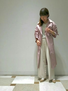 「カラーコート」｜「アイテム（トレンチコート）」を使った、RISAさん（レディース・151cm）の冬コーディネート